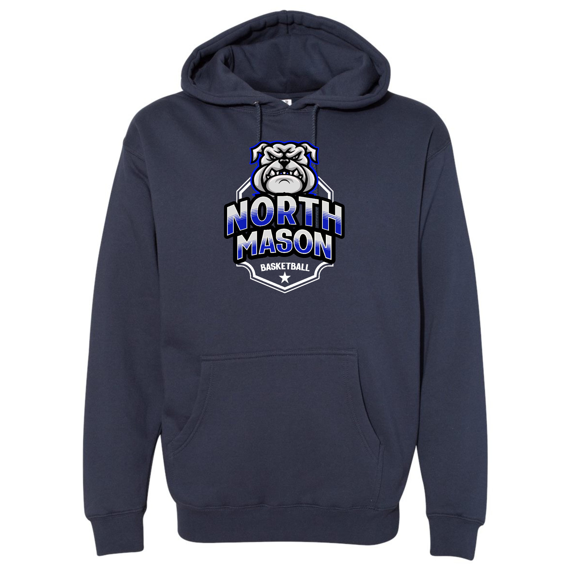 North Mason Basketball Bulldog Badge Hoodie (Unisex)